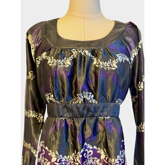 Y2K Motherhood Maternity Babydoll Top Small Black Purple Whimsigoth Romance - Picture 2 of 9